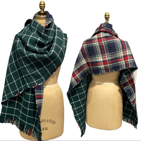 Plaid Lg Oversized Blanket Scarf Scottish Tartan
